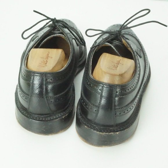 Florsheim Royal Imperial Black Wingtip 5 Nail V Cleat Dress shoes Sz 9B main image 10